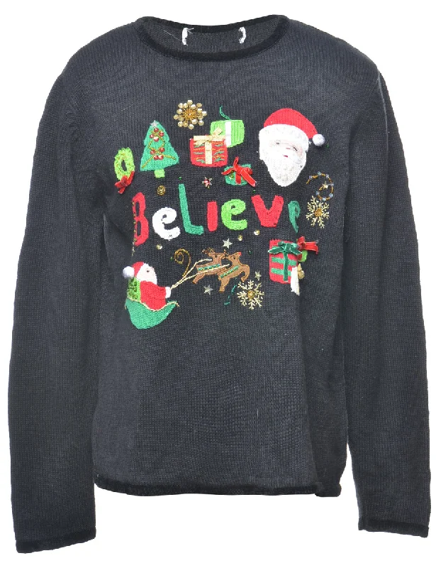 Black Christmas Jumper - M