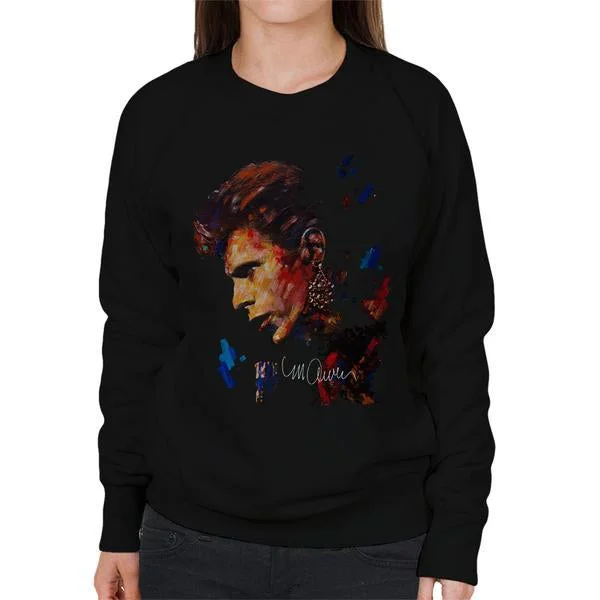 Sidney Maurer Original Portrait Of David Bowie Earring Women's Sweatshirt