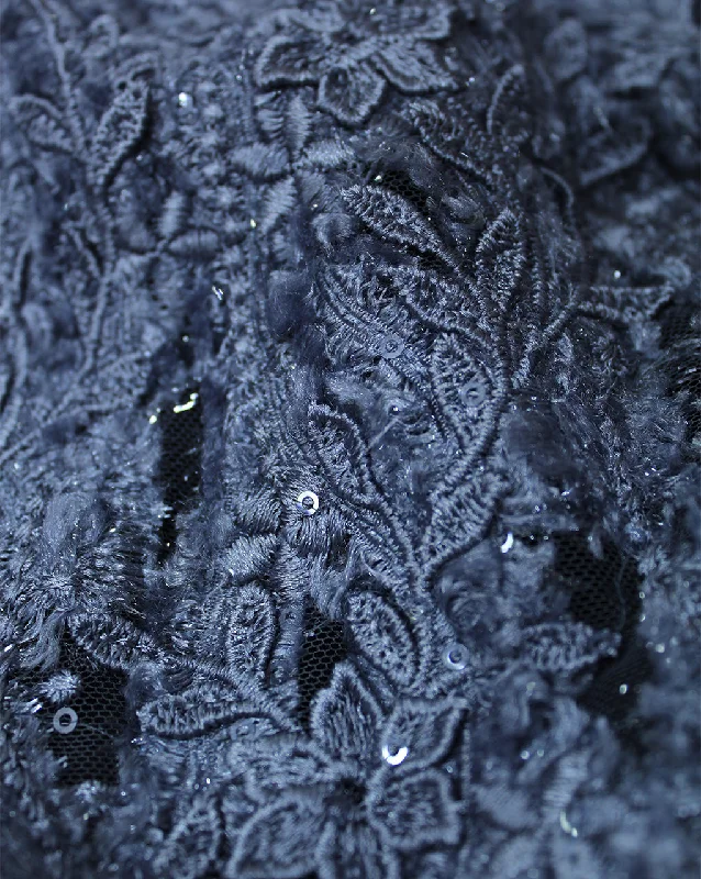 POLYESTER NET SEQUINES EMBROIDERY FABRIC