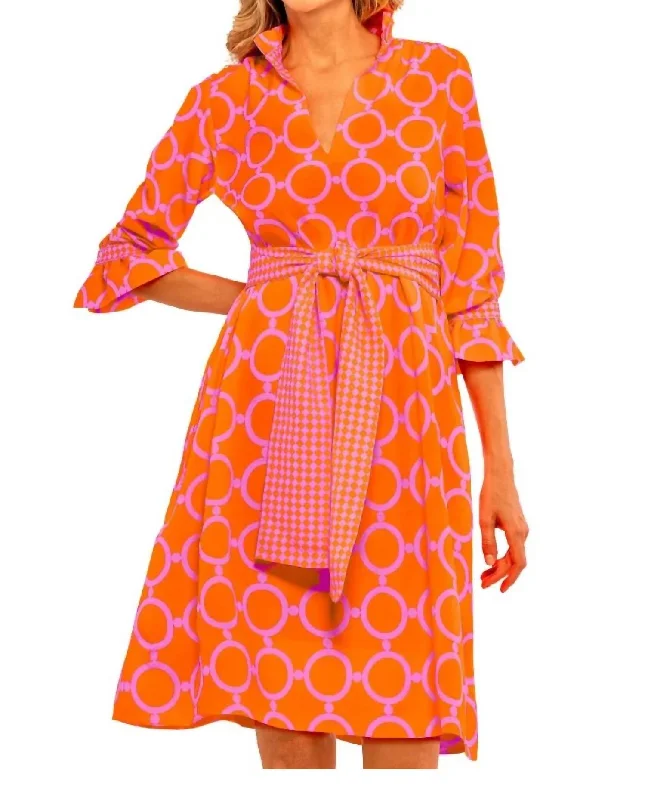 Outta Sight Tunic Dress In Pink/orange