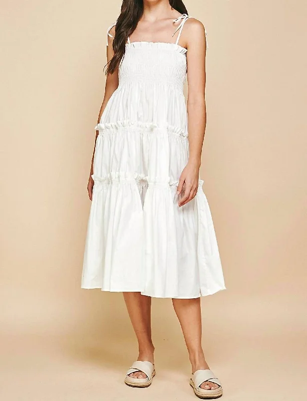 Everleigh Midi Dress In White