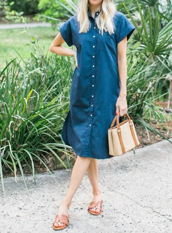 Blake Long Utility Dress In Navy