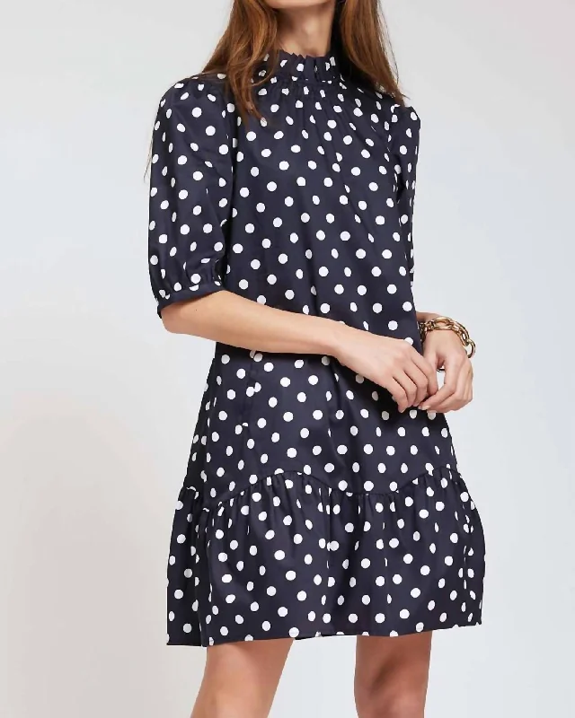 Pippa Poplin Dot Skimmer Dress In Multi