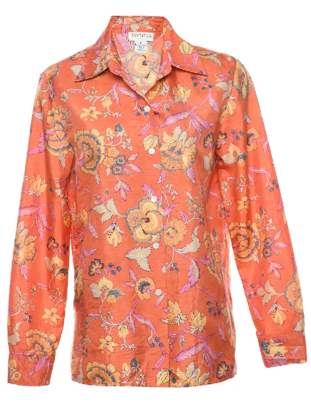 Floral Orange Shirt - M