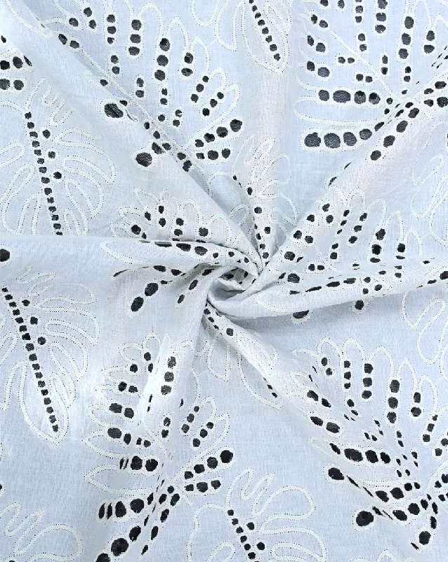 GREIGE COTTON SCHIFFLI EMBROIDERY FABRIC (WIDTH-58 INCHES)