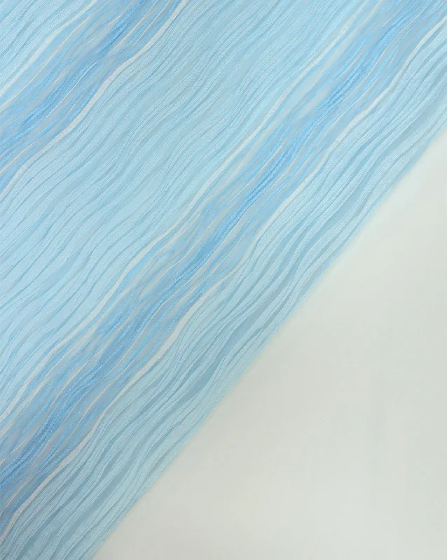 SKY BLUE PLEATED ORGANZA FABRIC