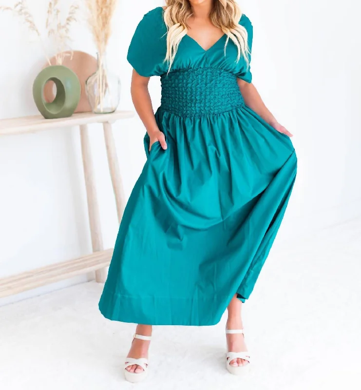 Count Your Blessings Maxi Dress In Hunter Green