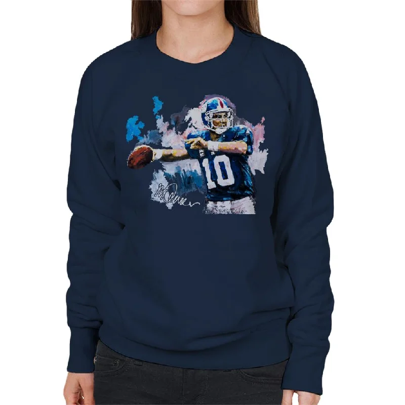 Sidney Maurer Original Portrait Of Eli Manning Giants Women's Sweatshirt