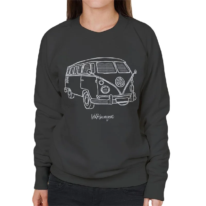 Volkswagen T1 Camper Dots Doodle Women's Sweatshirt