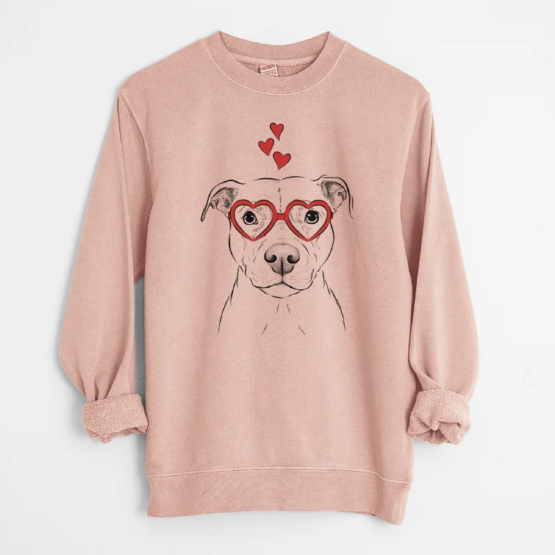 Valentine Khaleesi the Pitbull - Unisex Pigment Dyed Crew Sweatshirt