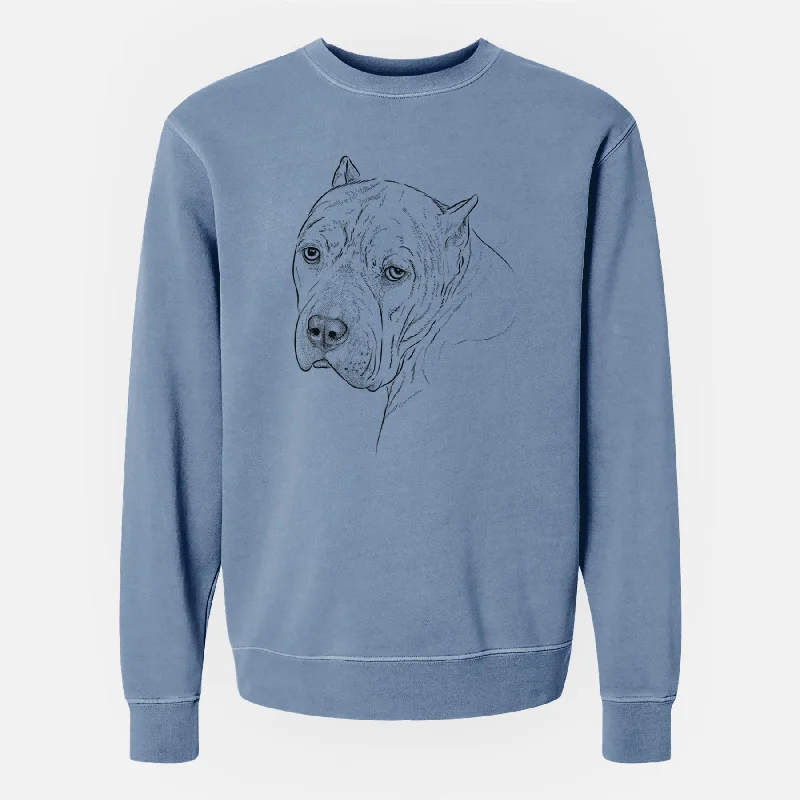 Bare Precious the Staffordshire Terrier - Unisex Pigment Dyed Crew Sweatshirt