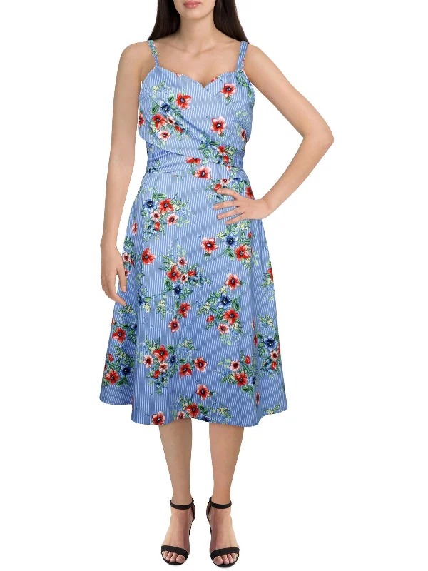 Womens Floral Sleevless Casual Dress