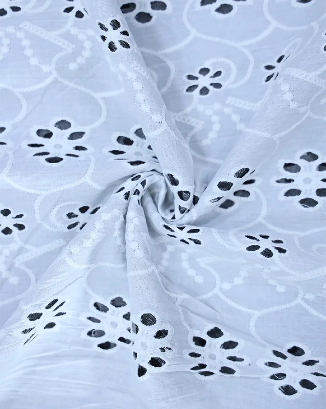 RFD COTTON SCHIFFLI EMBROIDERY FABRIC (WIDTH-42 INCHES)