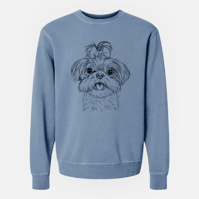 Bare Pebbles the Shorkie - Unisex Pigment Dyed Crew Sweatshirt