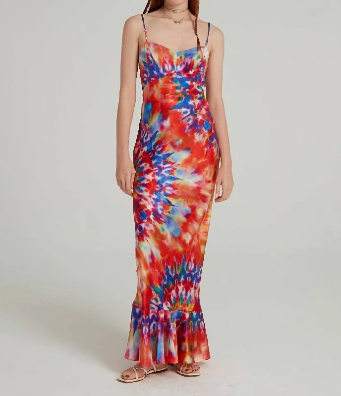 Mimi Dress In Vibrant Tie Dye