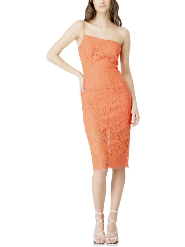 Maya Womens Lace Midi Cocktail and Party Dress