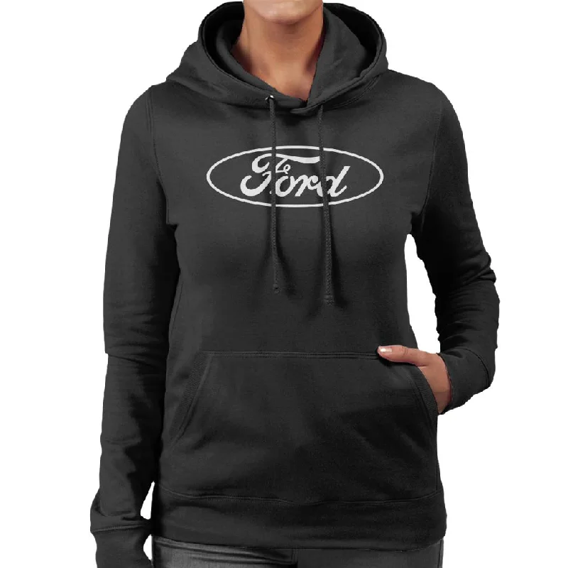 Ford Classic White Logo Women's Hooded Sweatshirt