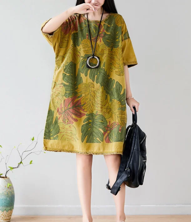 Women Dresses Long Sleeve Casual Summer Cotton Linen Women Dresses CNHK07262