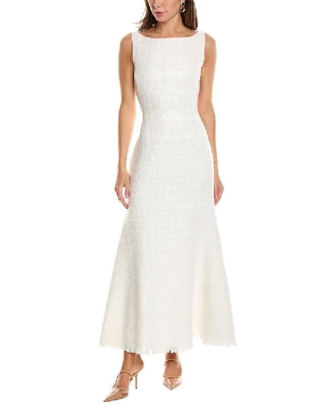 Oscar de la Renta Tweed Silk-Lined Midi Dress