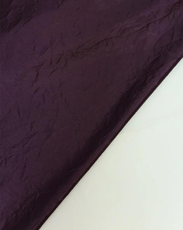 WINE CRUSHED POLYESTER SATIN FABRIC