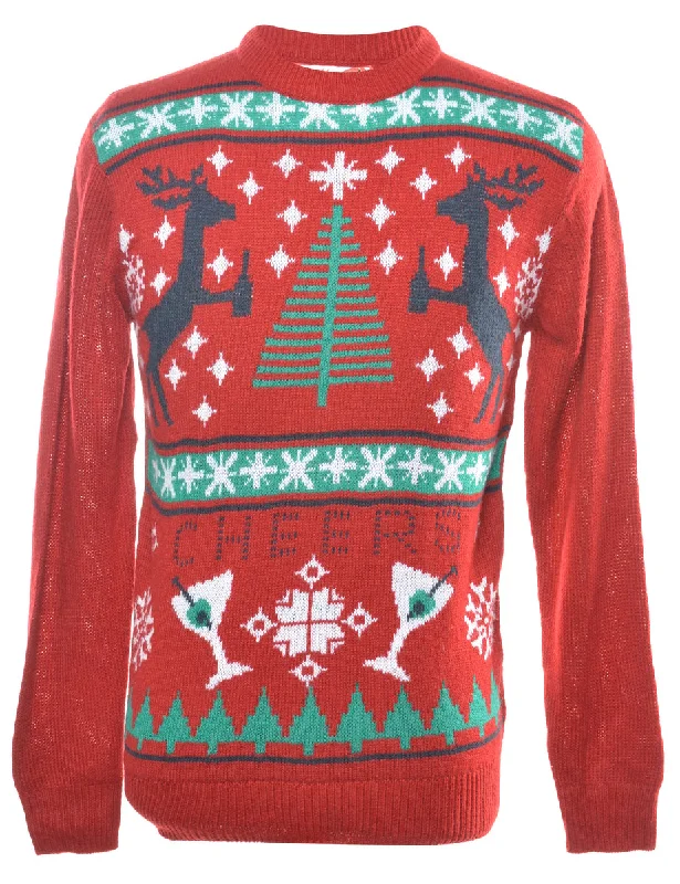 Red Christmas Jumper - S