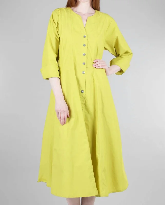 Princess Seam Sally Dress In Citronelle