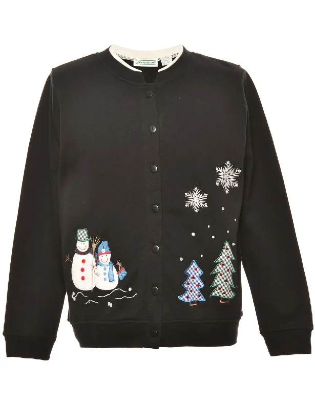 Festive Season Black Christmas Sweatshirt - S