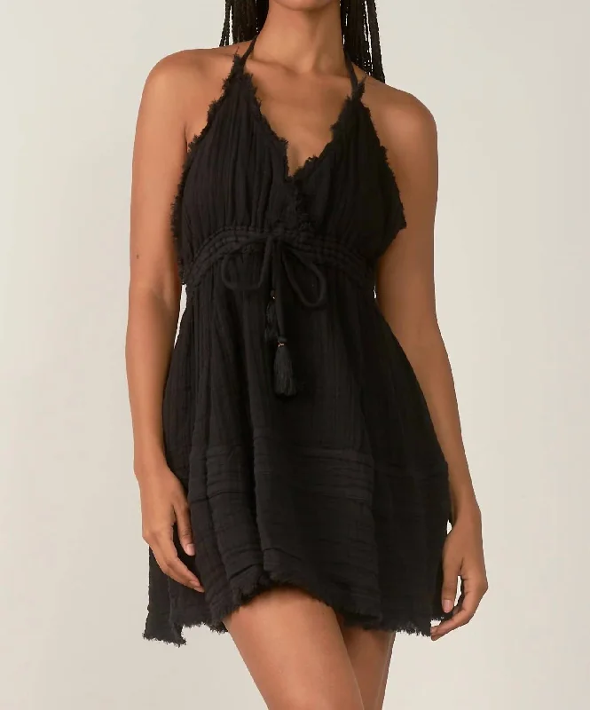 Halter Mini Dress In Black