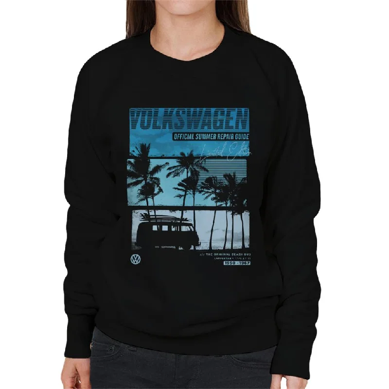 Volkswagen Summer Repair Guide Beach Bus Women's Sweatshirt