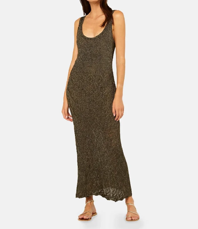 Salma Knit Dress In Gold Metallic