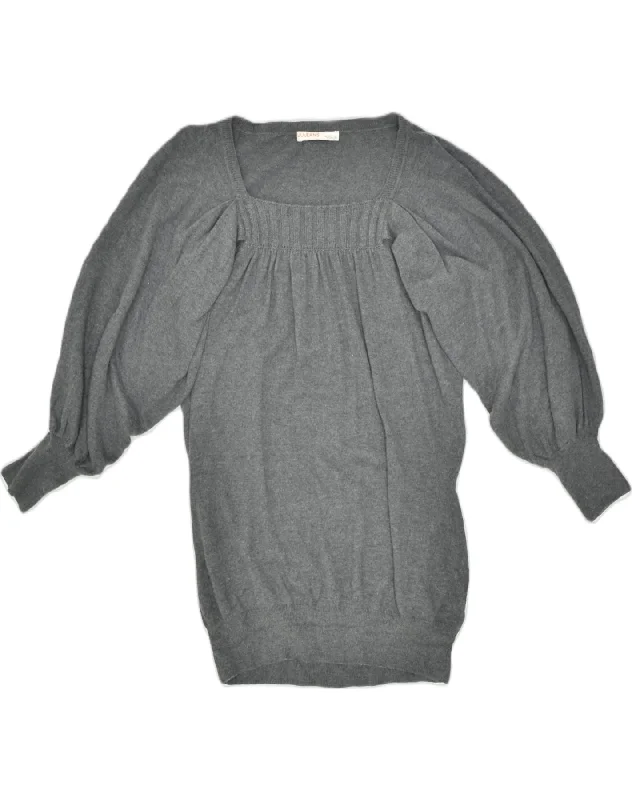 LIU JO Womens Jumper Dress UK 14 Large Grey Cotton