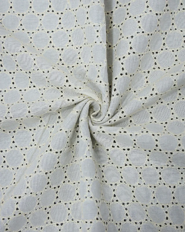 GREIGE COTTON SCHIFFLI EMBROIDERY FABRIC (WIDTH-58 INCHES)