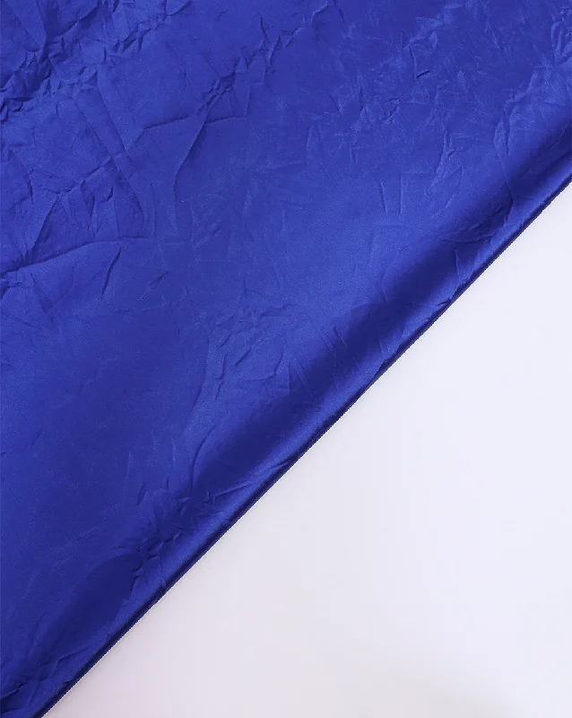 NAVY BLUE CRUSHED POLYESTER SATIN FABRIC