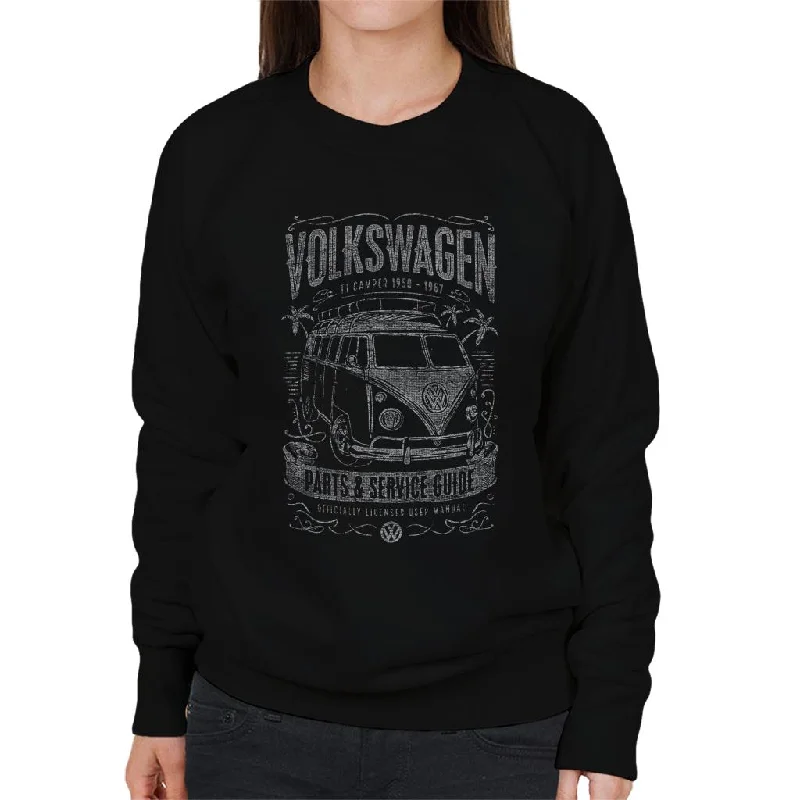 Volkswagen Parts And Service Guide Camper Women's Sweatshirt