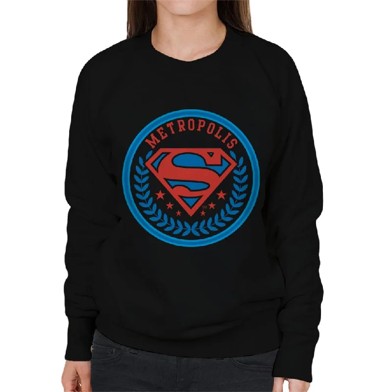 Superman Comic Metropolis Logo Women's Sweatshirt