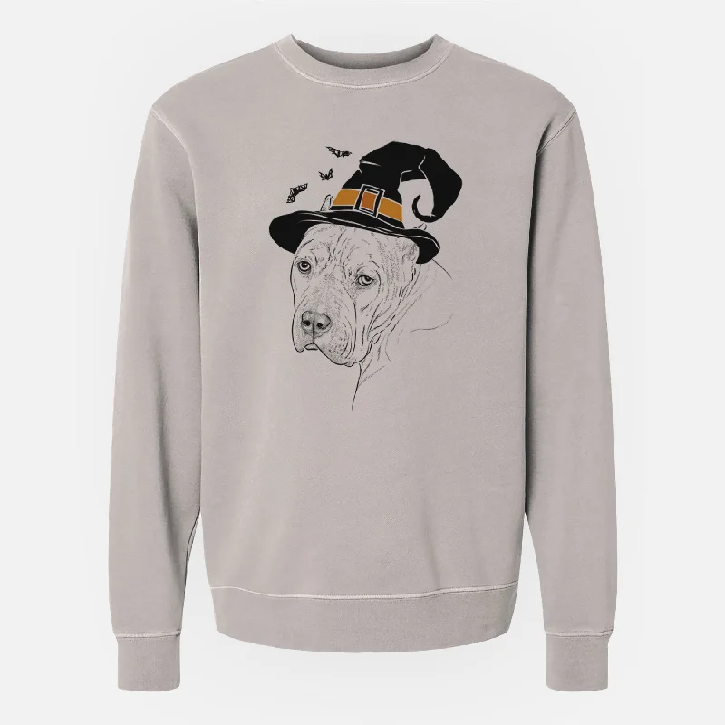 Witch Precious the Staffordshire Terrier - Unisex Pigment Dyed Crew Sweatshirt