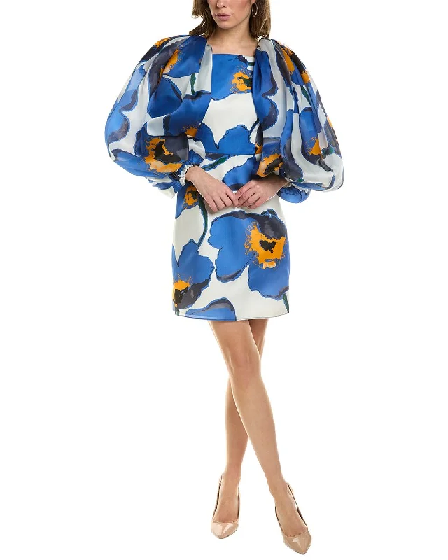 Carolina Herrera Gathered Silk Mini Dress