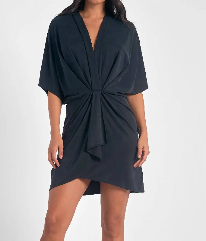 Dolman Dress In Washed Black