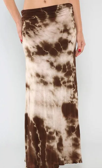 BROWN TYE DYE SKIRT