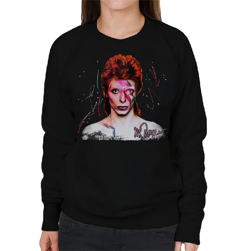 Sidney Maurer Original Portrait Of David Bowie Aladdin Sane Women's Sweatshirt