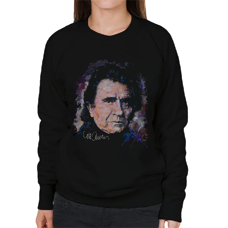 Sidney Maurer Original Portrait Of Johnny Cash Women's Sweatshirt