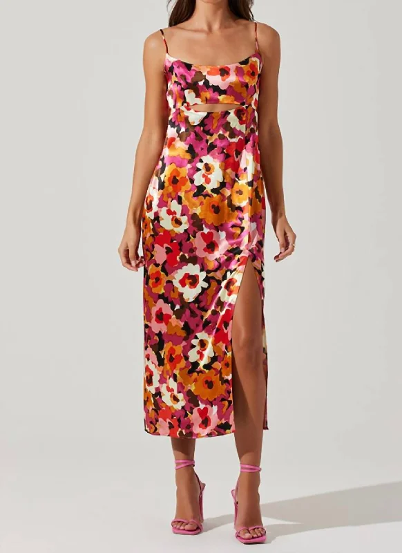 Chelsi Dress In Red Floral