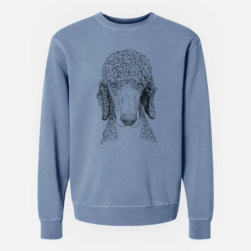 Doodled Kona the Poodle - Unisex Pigment Dyed Crew Sweatshirt