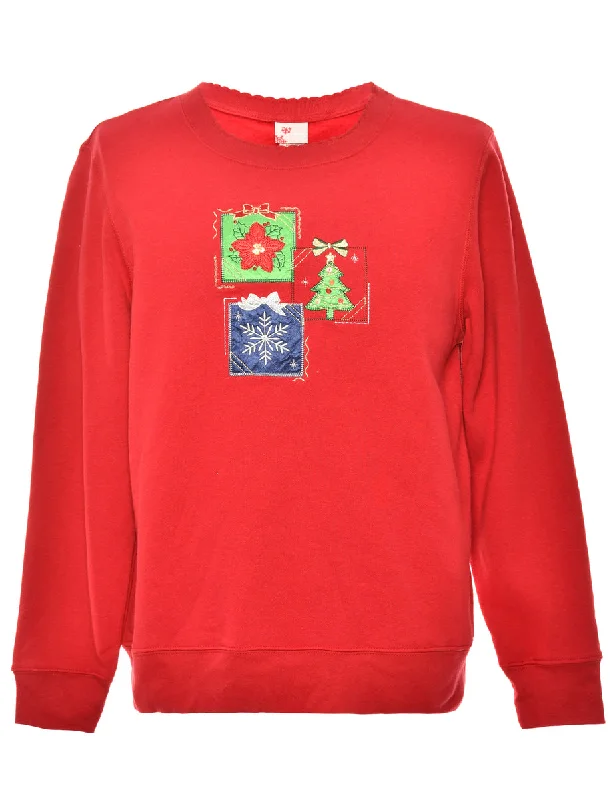 Festive Season Red Christmas Sweatshirt - M