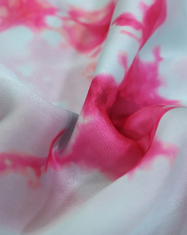 TIE & DYE PATTERN SATIN GEORGETTE FABRIC