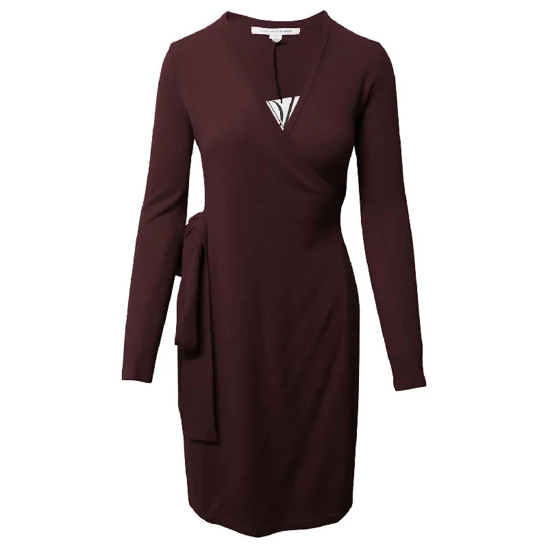 Women's Linda Wrap Style Wool Cashmere Dress In Brown