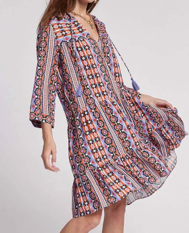 Festival Skimmer Dress In Multi