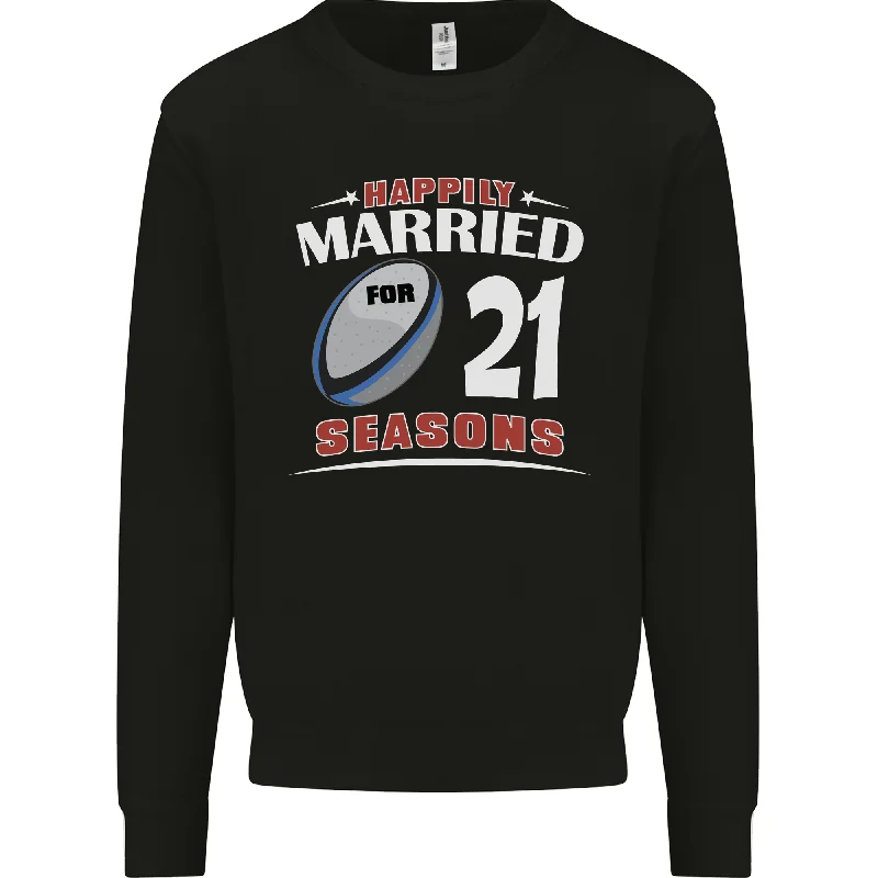 21 Year Wedding Anniversary 21st Rugby Mens Sweatshirt Jumper