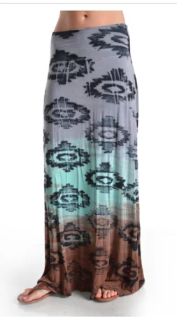 TYE DYE MULTI PRINT MAXI SKIRT  RN9579