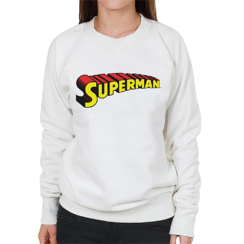 Superman 3 Dimensional Yellow Logo Women's Sweatshirt